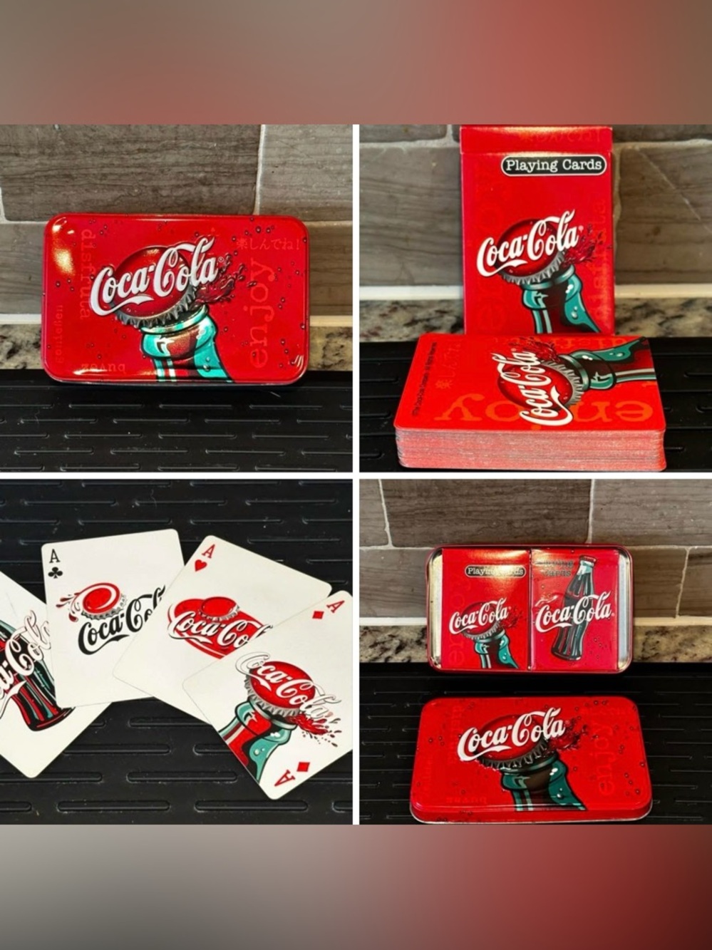 Vintage Coca-Cola Playing Cards in Red Tin *One Set of Cards are Still Sealed